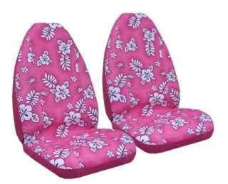 Beautiful Pink Hawaiian Print Seat Covers + Extras (Universal Buckets 