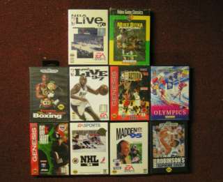 Lot of 10 Boxed Sega Genesis Sports Games (No Dupes)  