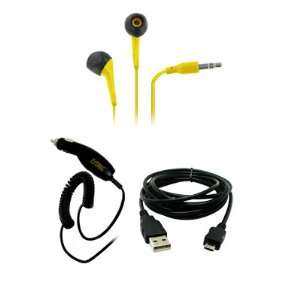  EMPIRE HTC One X 3.5mm Stereo Earbud Headphones (Yellow) + Car 