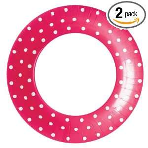 Ideal Home Range 10.5 Inch Diameter Paper Plates, Large Spot Red, 8 