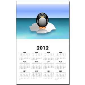 Calendar Print w Current Year Cute Baby Penguin