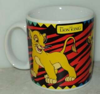 Disney Lion King Simba White Black Red Coffee Cup Mug  