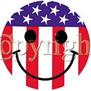 AMERICAN FLAG HAPPY FACE FUNNY T SHIRT SMILEY FACE S 3X  