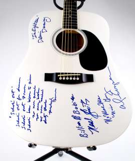 autographed guitar w schools out lyrics jsa this stagg acoustic guitar 