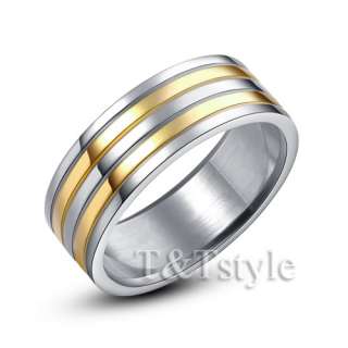 UNIQUE T&T Stainless Steel Five Row Band Ring NEW  