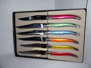 Laguiole Stainless Steak Knives etched Inox France  