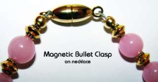 Breast Cancer Necklace & Bracelet~Carved White Agate~Ruby Quartz~Pink 