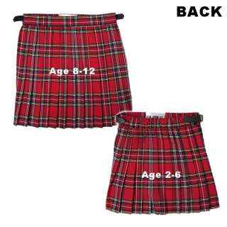Girls Pleated Scottish Tartan Kilt Skirts   Ages 2   14  