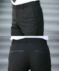 New Mens super slim low rise dress pants Black #001  