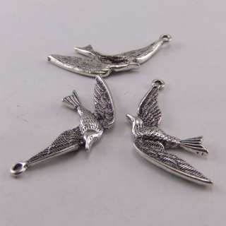 Antique silver swallow bird pendant charms 30PCs 02963  