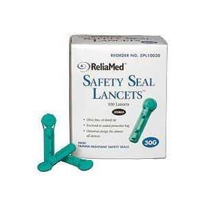  ReliaMed Universal Safety Seal Lancets, 30 Gauge   Green 