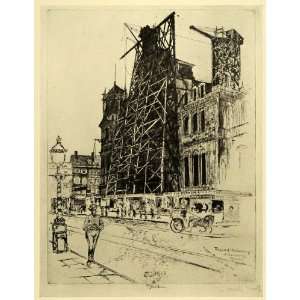 1925 Print Scaffolding Last Erection City Hall Philadelphia Pennell 