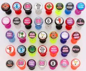 BAD WORD LOGO TONGUE RINGS 17 CHOICES TO CHOOSE FROM  