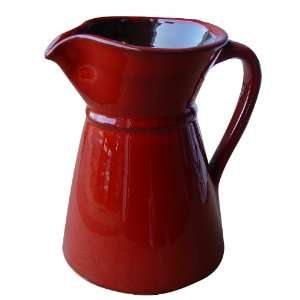  Handmade Ceramic Pitcher from Spain. Red