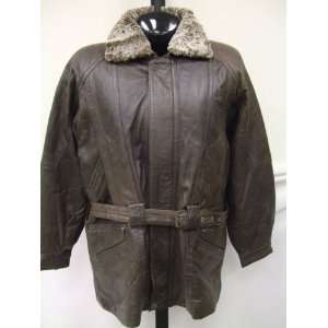   MENS LEATHER COAT, WITH SHEARLING LINING SIZE XL: Everything Else