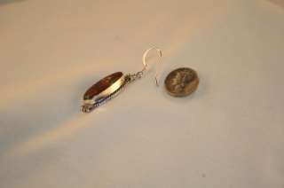 Navajo Sterling Silver & Royston Ribbon Hook Earrings  