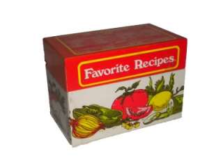   Tin Litho Cooks Kitchen Recipe Keeper Box Orange Very Retro Vegetables