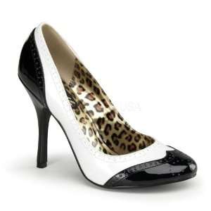  LOVELY 12, Spectator Round Toe Pump Shoes With Perforated 