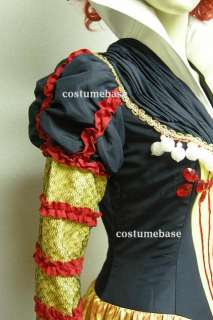 Red Queen Of Hearts FULL Costume( Dress + Wig + Crown + Socks )