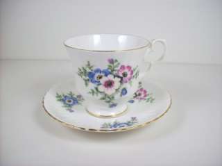 Vintage Royal Windsor Fine Bone China Floral Tea Cup & Saucer  