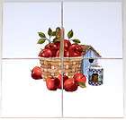Apple Ceramic Tile Mural Basket Birdhou