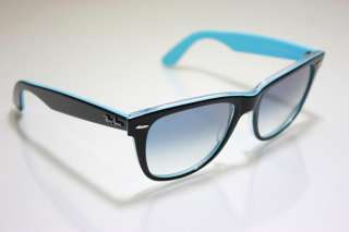 Rayban RB 2140 Wayfarer Sunglasses 1001/3F 10013F Black Blue Large 