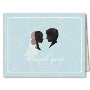    Bride and Groom Silhouette Thank You Notes 