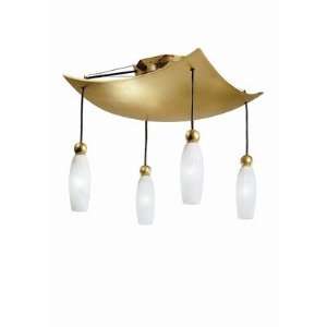   Ceiling Lamp Finish / Diffuser Color Gold / White, Color Glass Green