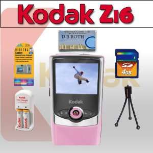  Kodak Zi6 HD Pocket Video Camera (Pink) + 4GB SD Memory 