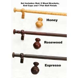  Exotique Faux Wood Adjustable Curtain Rod Sets by 